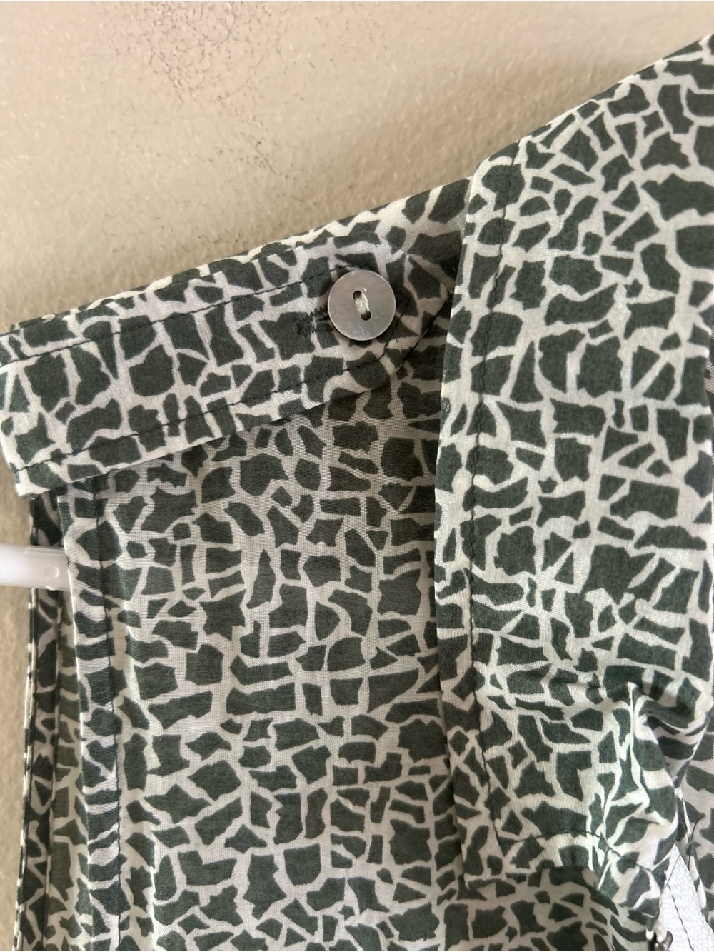 Anthropologie Green Abstract Mosaic Print Zip Front Utility Shirt Dress - Picture 5 of 6